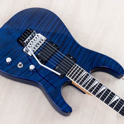2003 Jackson USA Select Dinky DK1 Trans Blue Flame Top w/ EMG, Floyd Rose & Case image 9