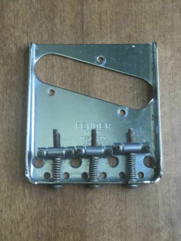 Vintage 1960s Fender USA Tele Ashtray 3 Saddle Guitar Bridge Plate Natural Relic image 1