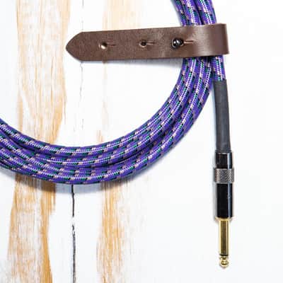 20-ft Premium USA Made Guitar Cable 1/4 Straight Gold Connectors Violet Purple Braided image 2