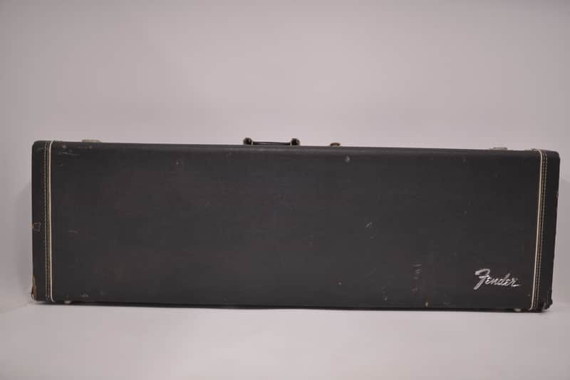 1972-1973 Black Fender Jazz Bass Precision Bass Hardshell CASE Super CLEAN Red Interior Cheney England 1970's 1974 1975 image 1