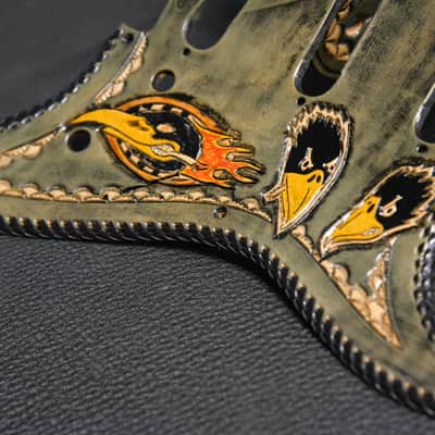 Guitar Leather strap 3.5" Black Crowes this is custom but will show anything can go on a strap image 16