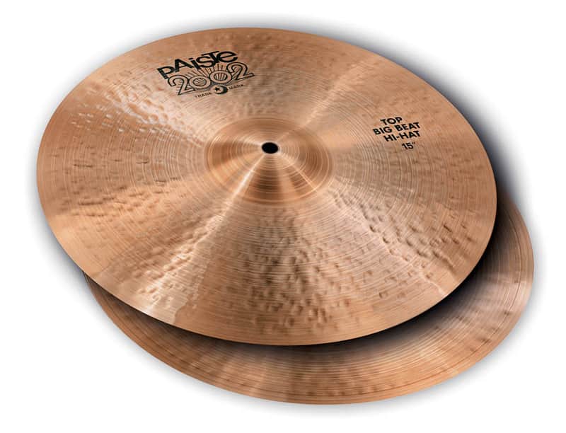 Paiste Cymbals 15" 2002 Black Big Beat Hi-hat Cymbals 1064015 UPC 697643113541 image 1