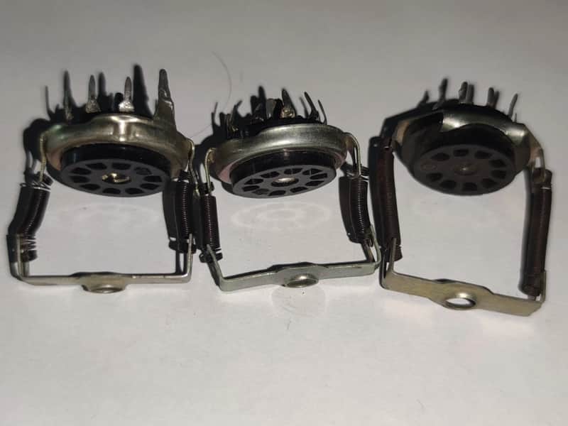 3x Tube Sockets PLK9 for 6N2P 6N23P ECC83 12AX7 tubes Vintage 70's image 1