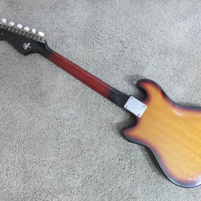 Vintage 1960s Teisco Kent Made in Japan Bizarre Guitar Rare 1 Pick Up Sunburst Model image 8