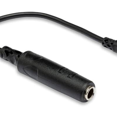HOSA MHE-100.5 Headphone Adaptor, 1/4 In TRS To Right-Angle 3.5 Mm TRS image 1
