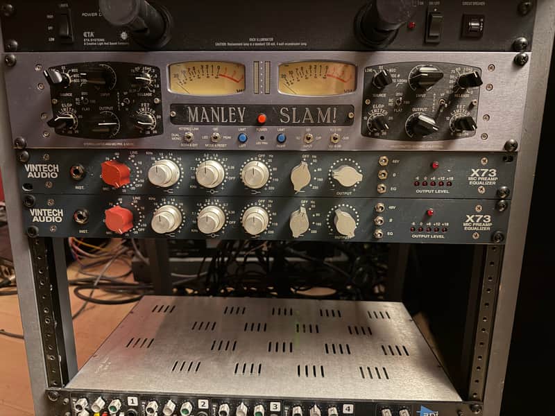 Pair of Vintech Audio X73 Mic Pre EQ with PSU 2010s - Blue image 1