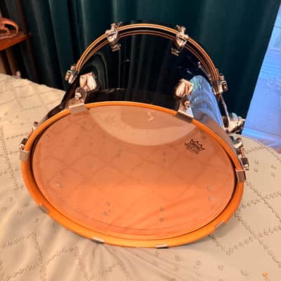 Ayotte Custom Piano black gloss wood hoop maple drum kit 22/12/14/16 image 21