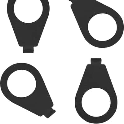 4pcs Black Guitar Knobs Pointer Indicator Plates, 3/8" Electric Guitar Control Knob Position Pointers, 9.7mm Diameter Washers image 1