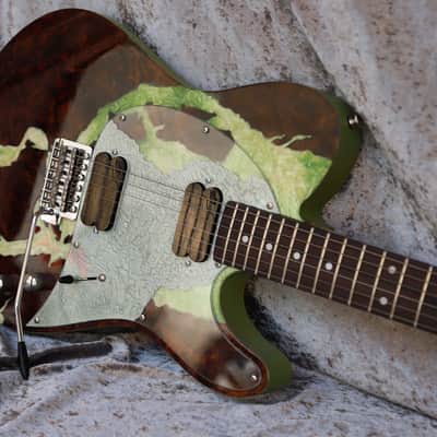 GB Liuteria Traditional Tele walnut burl and resin green image 12