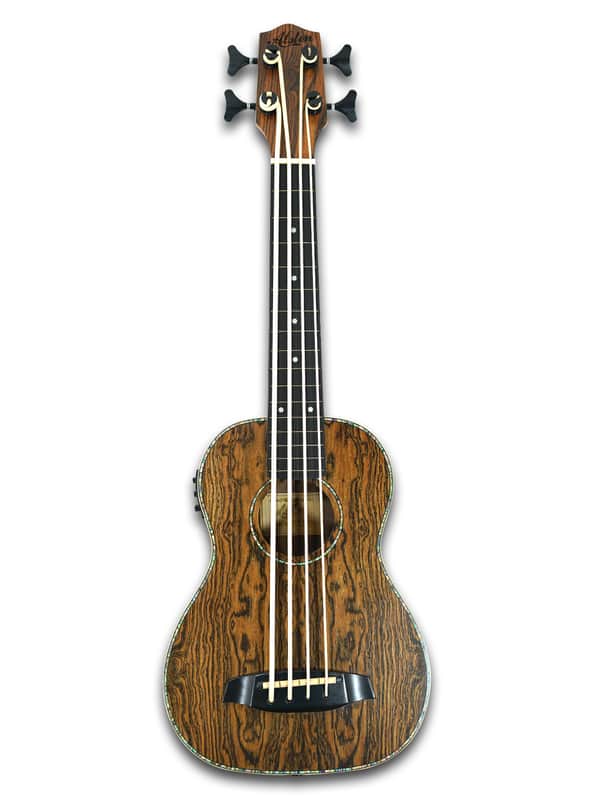 30" Fretless Electric Acoustic Ukulele Bass, Butterfly wood Body Built-In Tuner image 1