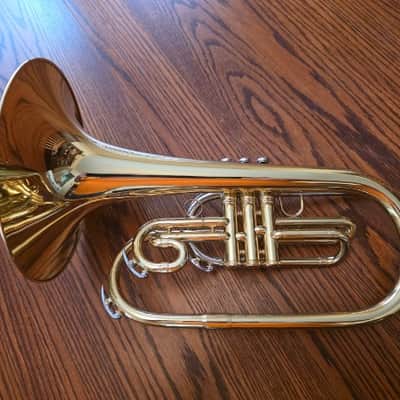 King 1121 Ultimate Professional Model Marching F Mellophone - Clear-Lacquered Brass image 4