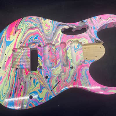 Wild swirled Poplar 6 string Jem style guitar body, HSH, AANJ, front route- RB218 image 1