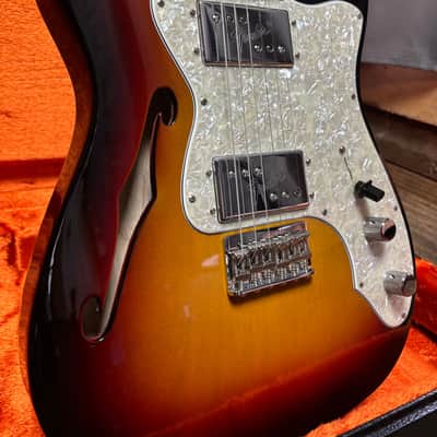 2024 Fender American Vintage II 1972 Tele Thinline 3-Color Sunburst w/case image 1