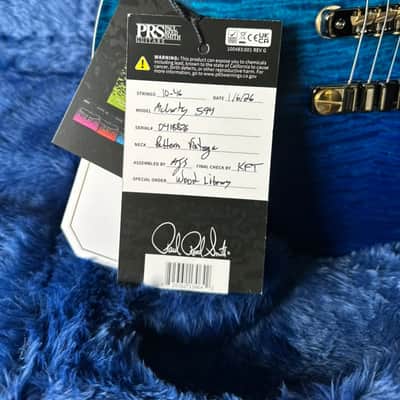 PRS Wood Library McCarty 594 Flamed Maple 10 Top, Swamp Ash Back, Flamed Maple Neck, Bound Ebony FB - Satin Blue Fade 418876 image 15