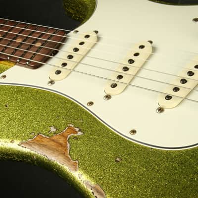 2023 - Fender Custom Shop Eddie's Guitars Exclusive Dealer Select Roasted 1963 Stratocaster Heavy Relic - Chartreuse Sparkle #XN15600 image 17