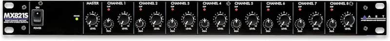ART MX821S Eight Channel Mic/Line Mixer with Stereo Outputs, MultiColored image 1