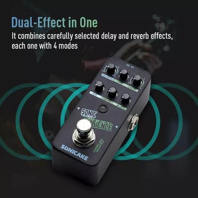 SONICAKE Sonic Ambience Multi Mode Tap Tempo Delay and Reverb Guitar Bass Effect image 2