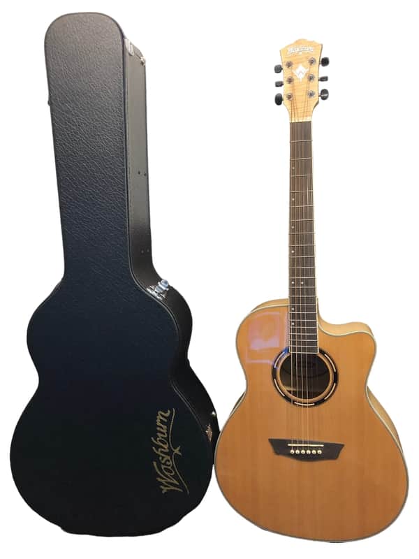 Washburn AG40CEK Grand Auditorium Spruce Top Flame Maple 6-String Acoustic-Electric Guitar w/Hard Case image 1