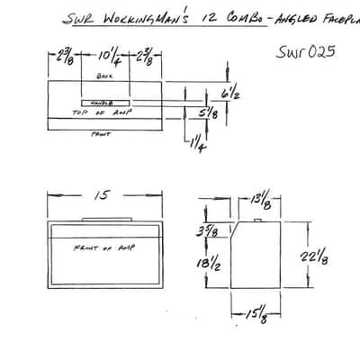 Black Vinyl Cover for SWR Workingman's 12 Angled Faceplate Bass Amplifier Combo (swr025) image 4