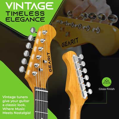 Electric Guitar (Premium Ash Tonewood) 39in Full-Size, HSS Pickups with Coil Split, Round Frets, Genuine Rosewood Fretboard, Accessories - Surf Green image 5
