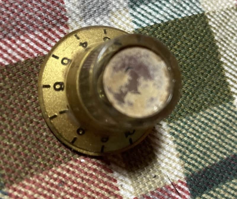 Worn Vintage Relic Gold Univox Guitar Tone Knob, 1960s-70s Japan image 1