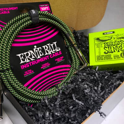 Ernie Ball Green Cable 3 set Regular Slinky& Cable Gift Bundle, ideal for the holidays! image 1