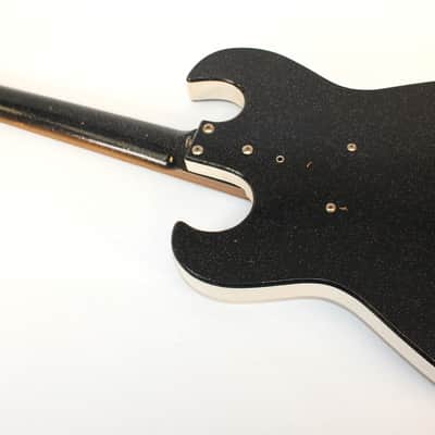 Silvertone (Danelectro) 1448 • Lipstick Pickup • 1966 • Black Sparkle • Exc image 2