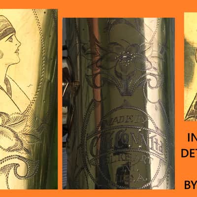 SUMMER DEAL FANTASTIC CONN STENBERG PORTRAIT GOLD PLATED ALTO SAXOPHONE " THE TRAVLIN' GYPSY "1924 FINISH 00 NEW PADS image 2