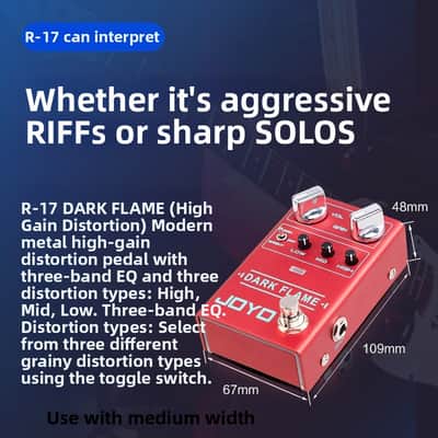 High-Gain Distortion Pedal R-17 Dark Flame | Heavy, Tight & Aggressive for Modern Metal, Djent, Core image 3