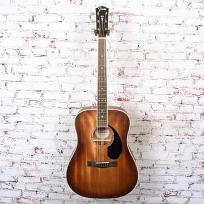 Fender - Paramount PD-220E Dreadnought Acoustic/Electric Solid Mahogany Aged Congac Burst w/ Hardshell Case - USED image 2