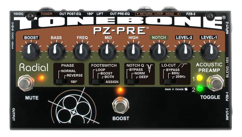 Radial ToneBone PZ-PRE | Acoustic Instrument Preamplifier Pedal image 1
