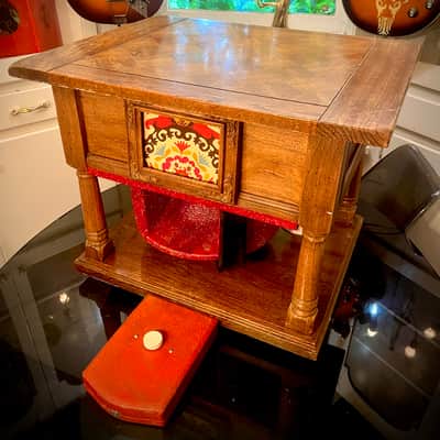 Rotary Connection  VIBRA-TABLE! Rotary / Leslie guitar speaker cabinet / side table! 12” 16 ohm 70 watt speaker. One of a kind  2026 - Wood image 3