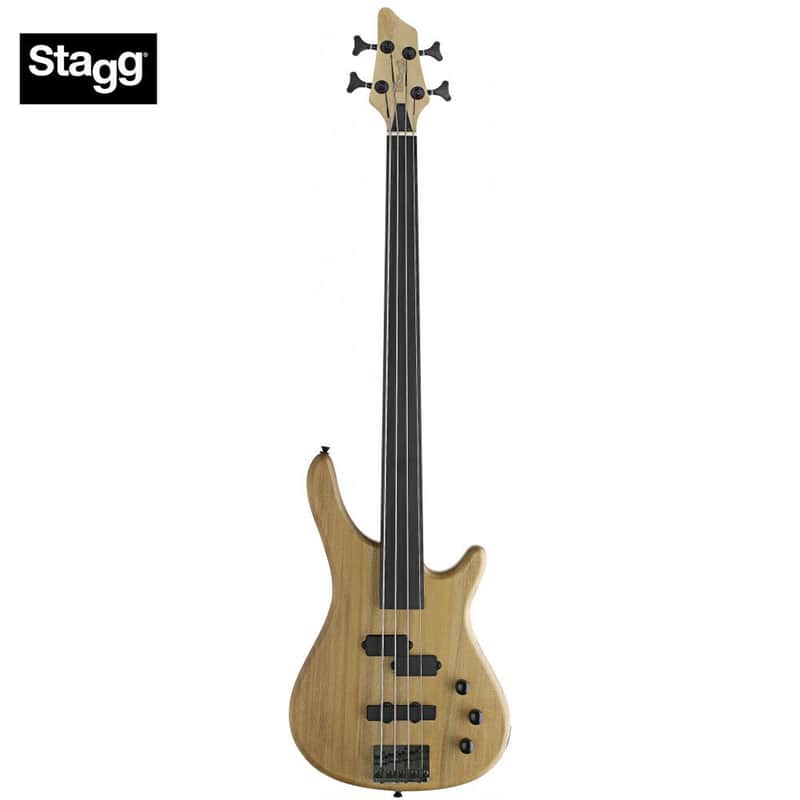 Stagg BC300FL-NS Fusion Solid Alder Body Fretless 4-String Electric Bass Guitar image 1