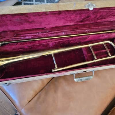 Vintage York USA Bb Tenor Trombone w/ Original Tweed Case – 7" Bell image 2