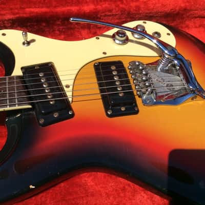 1966 Mosrite Ventures Model MK 1 Sunburst vintage with original case image 5