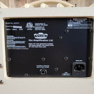 Vox 2011 AC4TV 4 Watt 1x10" Combo Amp, Near Mint - White image 10