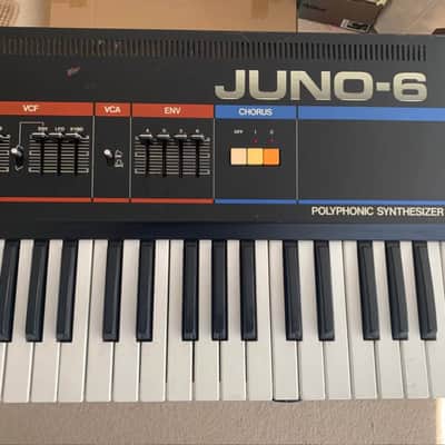 Roland Juno-6 61-Key Polyphonic Synthesizer 1982 - 1984 - Black image 3