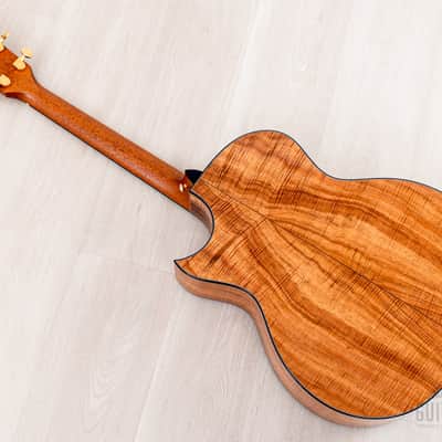 2022 Taylor Custom Grand Auditorium Acoustic Electric Guitar Flame Koa w/ Florentine Cutaway, Short Scale image 14