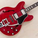 1962 Gibson ES-335 TDC Vintage Semi-Hollow Guitar Cherry w/ Bigsby, Pat # Pickups, Lifton Case