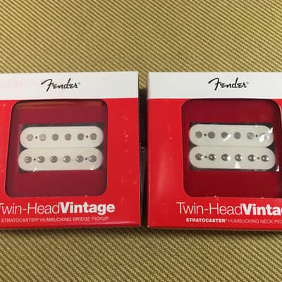 *Fender Twin-Head Vintage Stratocaster Humbucker Pickup Set Parchment image 1