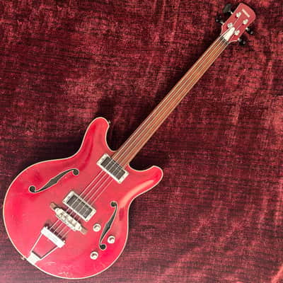 Yamaha SA-70 Short Scale Bass Guitar - Fretless - Semi Acoustic - Jumbo Hard Case - 1969 image 2