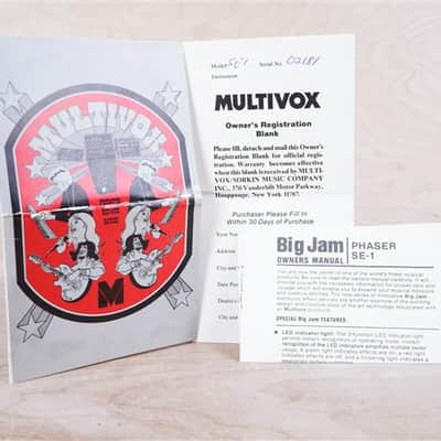 Multivox Big Jam SE-1 Phaser Vintage Made in Japan w/ Box, Paperwork image 3