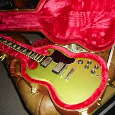 Gibson/ Scarecrow Guitars Custom SG 2017 - Lime green weathered relic image 1