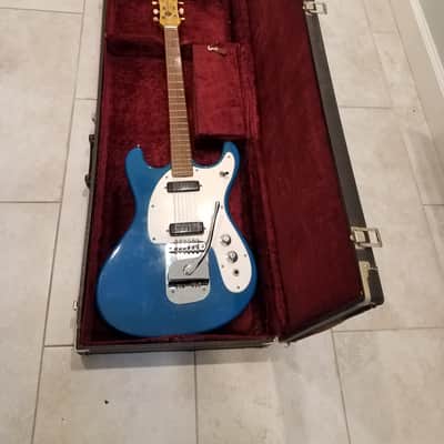 Mosrite Ventures II Slab Body Guitar Serial #B022 1965 Blue image 13