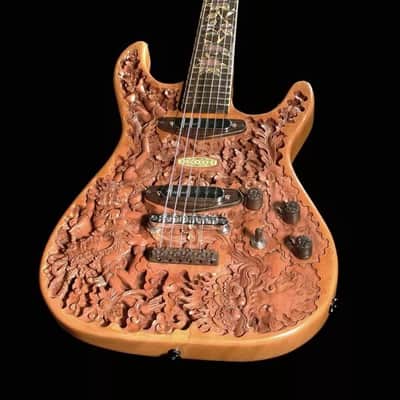 Blueberry Handmade Electric Guitar Hindu Motif with Seymour Duncan Pickups image 12