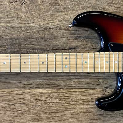 2008 Fender American Deluxe Stratocaster Gloss 3-Tone Sunburst Finish Left-Handed Electric Guitar image 2