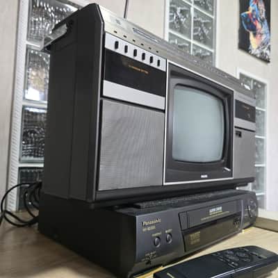 PHILIPS COMBI TC 10 ✅Serviced Rare Vintage SET TV RADIO CASSETTE RECORDER BOOMBOX +VIDEO image 2