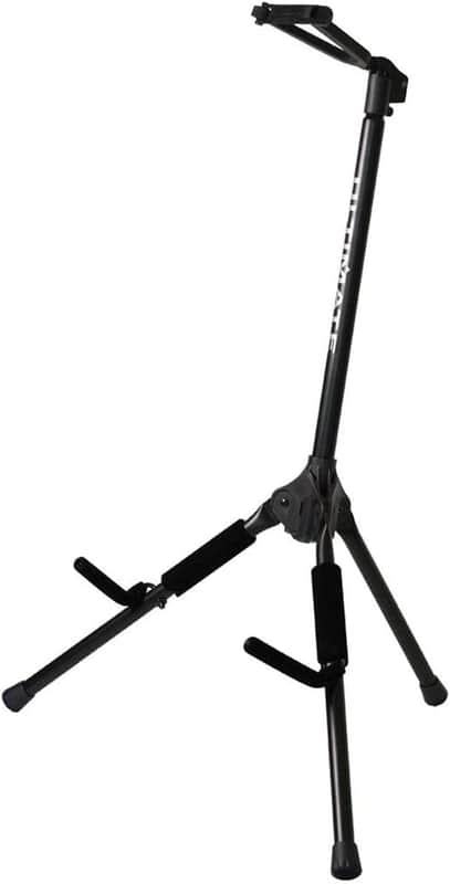 Ultimate Support GS-200 Genesis Series Plus Guitar Stand with One Click Push-Button Locking Leg Mechanism, Secure Head Stock Yoke, and Support Arms image 1