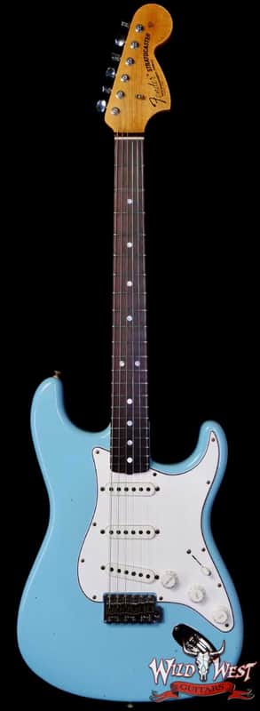 Fender Custom Shop 1969 Stratocaster Maple Neck with Rosewood Fingerboard Journeyman Relic Faded Daphne Blue 7.75 lbs image 1