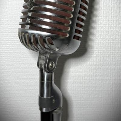 Vintage 1940s Shure 55 'Fatboy' Dynamic Microphone, works w/stand & cable (F1) image 3